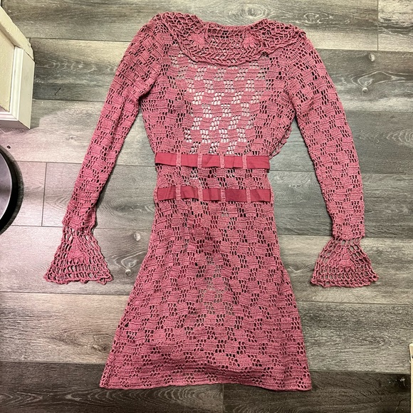 🚫SOLD🚫 RARE Vintage Betsey Johnson Crochet Duster Cardigan - Picture 2 of 6